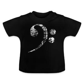 Bassschlüssel. Bass Clef distressed - Baby Bio-T-Shirt mit Rundhals - Schwarz - Vorne