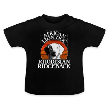 Rhodesian Ridgeback "African Lion Dog" - Baby Organic T-Shirt with Round Neck - black - Front
