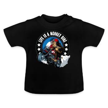 Monkey Bike - Baby Bio-T-Shirt mit Rundhals - Schwarz - Vorne