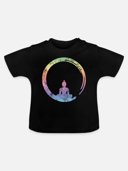 Enso Zen, Buddha, Meditation, Buddhismus, Yoga - Økologisk T-shirt til baby, rund hals - sort