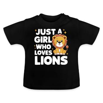 Lion Lion Animal Africa - Baby Organic T-Shirt with Round Neck - black - Front