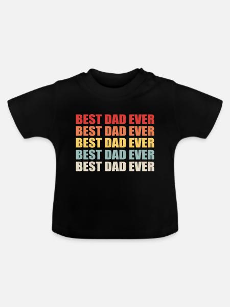 Bester Papa aller Zeiten - Baby Bio-T-Shirt mit Rundhals - Schwarz