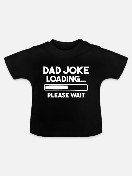 Papa Witz Laden Bitte warten - Baby Bio-T-Shirt mit Rundhals - Schwarz