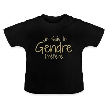 Schwiegersohn Humor, Schwiegersohn Idealer Humor - Baby Bio-T-Shirt mit Rundhals - Schwarz - Vorne