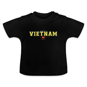 Vietnam - Baby Organic T-Shirt with Round Neck - black - Front
