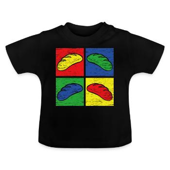 bread - Baby Organic T-Shirt with Round Neck - black - Front