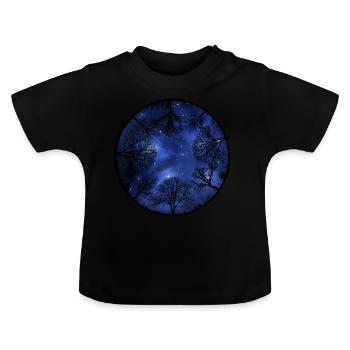 Kosmos Bäume - Baby Bio-T-Shirt mit Rundhals - Schwarz - Vorne