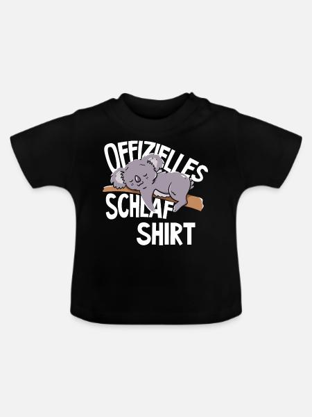 Offizielles Schlaf Shirt Koala Bär Schlafanzug - Baby Bio-T-Shirt mit Rundhals - Schwarz