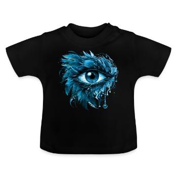 Blaues Schutz Auge Nazar Horus Amulett Evil Eye - Baby Bio-T-Shirt mit Rundhals - Schwarz - Vorne