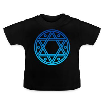 Siegel Salomo, Davidstern, Hexagramm, Amulett - Baby Bio-T-Shirt mit Rundhals - Schwarz - Vorne