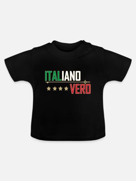 Italien, vrai italien, italien fan - T-shirt bio col rond Bébé - noir