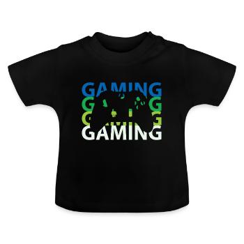Gaming - T-shirt bio col rond Bébé - noir - Devant