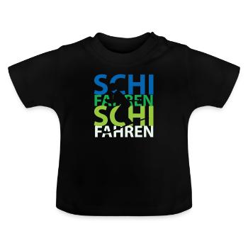 Skifahren Schi - Baby Bio-T-Shirt mit Rundhals - Schwarz - Vorne