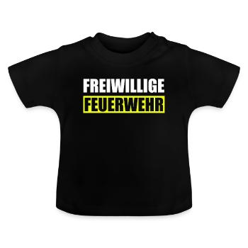 Freiwillige Feuerwehr - Baby Bio-T-Shirt mit Rundhals - Schwarz - Vorne