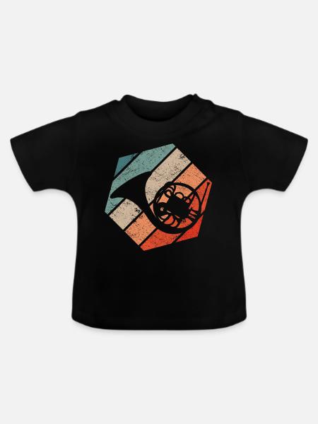 French Horn Hornist - Baby Bio-T-Shirt mit Rundhals - Schwarz