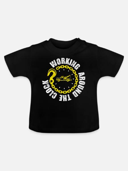 Abschleppwagen Abschleppdienst Abschlepper - Baby Bio-T-Shirt mit Rundhals - Schwarz