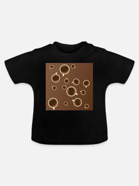 Kaffee - Baby Bio-T-Shirt mit Rundhals - Schwarz