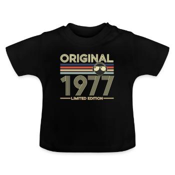 1977 - Baby Bio-T-Shirt mit Rundhals - Schwarz - Vorne