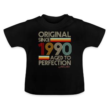 1990 - Baby Organic T-Shirt with Round Neck - black - Front