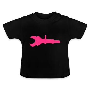Feuerwehr Schere - Baby Bio-T-Shirt mit Rundhals - Schwarz - Vorne