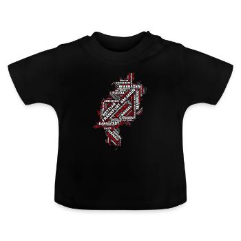 Hessen Bundesland : Hessens Städte und Gemeinden - Baby Bio-T-Shirt mit Rundhals - Schwarz - Vorne
