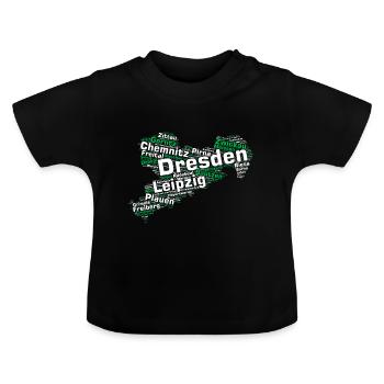 État de Saxe: villes saxonnes - T-shirt bio col rond Bébé - noir - Devant