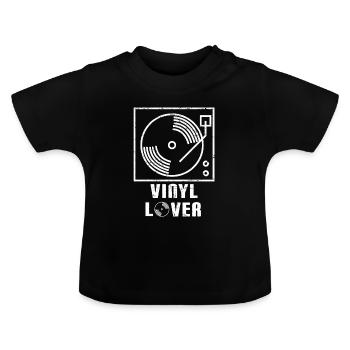 Record Collector: Vinyl Lover - Baby Bio-T-Shirt mit Rundhals - Schwarz - Vorne