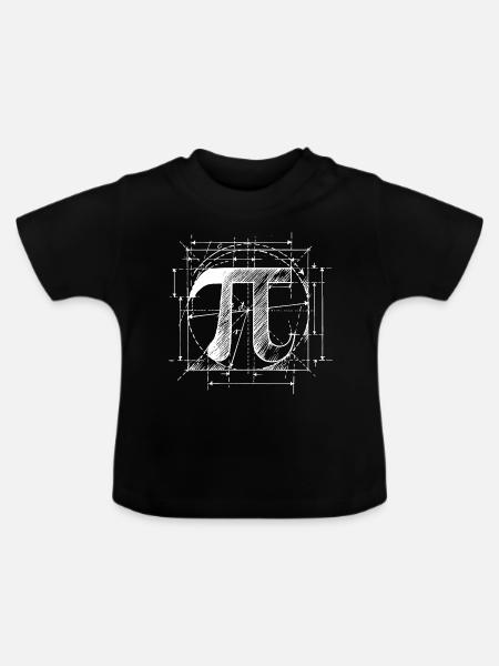 Pi-Skizze - Baby Bio-T-Shirt mit Rundhals - Schwarz
