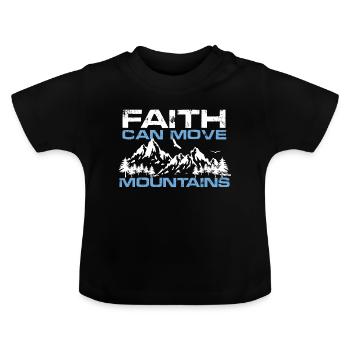 Move mountains - Baby Organic T-Shirt with Round Neck - black - Front