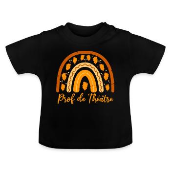 Elue meilleure prof_de_théâtre | prof de théâtre - T-shirt bio col rond Bébé - noir - Devant