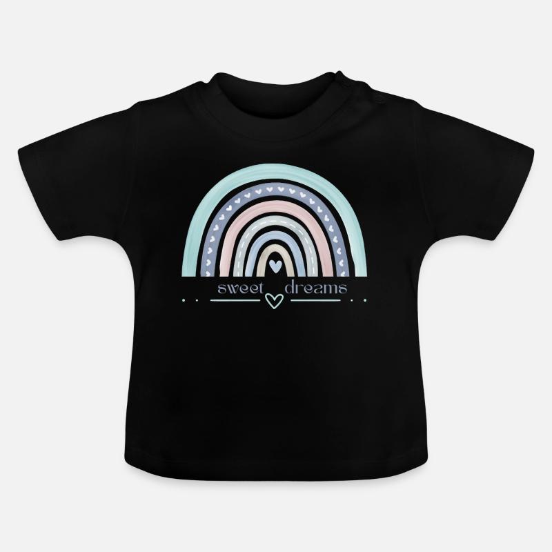 sweet dreams - Baby Bio-T-Shirt mit Rundhals - Schwarz