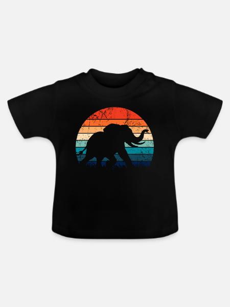 Elefant - Großwild, Stoßzahn, Elfenbein - Baby Bio-T-Shirt mit Rundhals - Schwarz