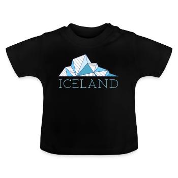 Island Eisberg Eisscholle Iceland Gletscher - Baby Bio-T-Shirt mit Rundhals - Schwarz - Vorne
