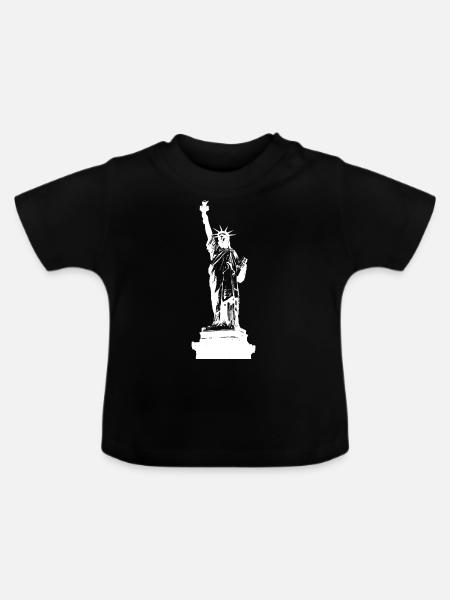 Freiheitsstatue USA - Baby Bio-T-Shirt mit Rundhals - Schwarz