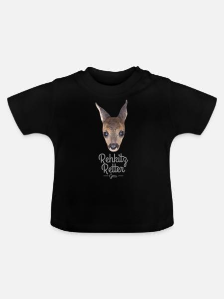 Rehkitz 1.1 - Baby Bio-T-Shirt mit Rundhals - Schwarz