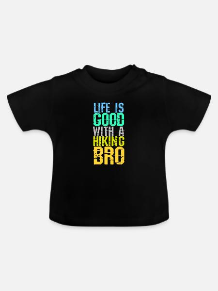 Klettersteig Statement Wanderer Wandern Wanderung - Baby Bio-T-Shirt mit Rundhals - Schwarz