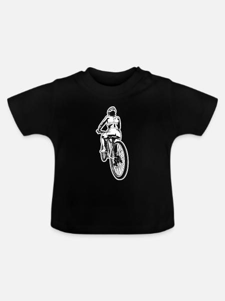 Radsportliebhaberin - Baby Bio-T-Shirt mit Rundhals - Schwarz