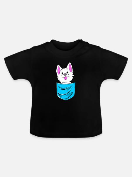 West Highland Terrier - Baby Bio-T-Shirt mit Rundhals - Schwarz