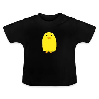 Süßes gelbes Entlein - Baby Bio-T-Shirt mit Rundhals - Schwarz - Vorne