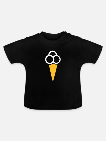 Eis - Baby Bio-T-Shirt mit Rundhals - Schwarz