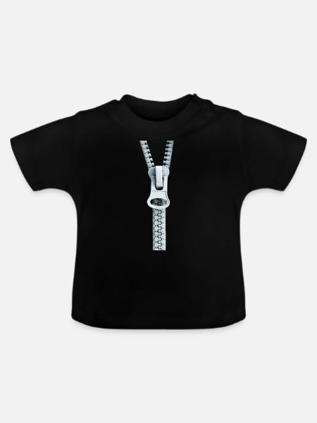 OPEN? - Baby Bio-T-Shirt mit Rundhals - Schwarz