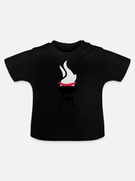 Sausage BBQ - Baby Bio-T-Shirt mit Rundhals - Schwarz