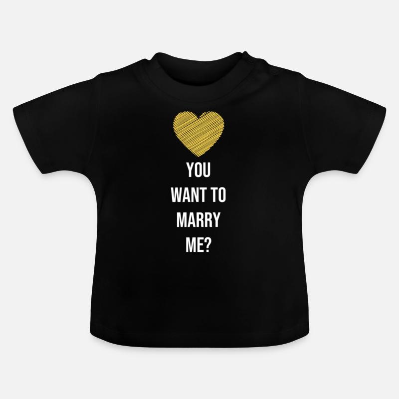 Demande en mariage international - T-shirt bio col rond Bébé - noir