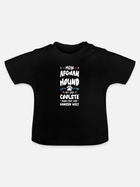 afghan hound hund spruch - Baby Bio-T-Shirt mit Rundhals - Schwarz