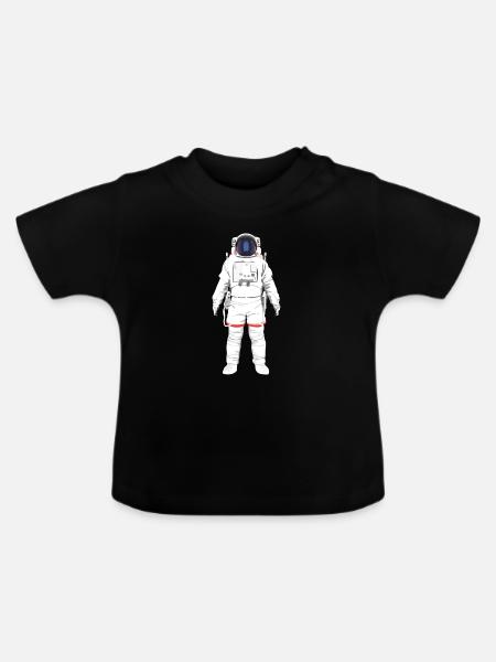 Astronautenanzug Illustration - Baby Bio-T-Shirt mit Rundhals - Schwarz