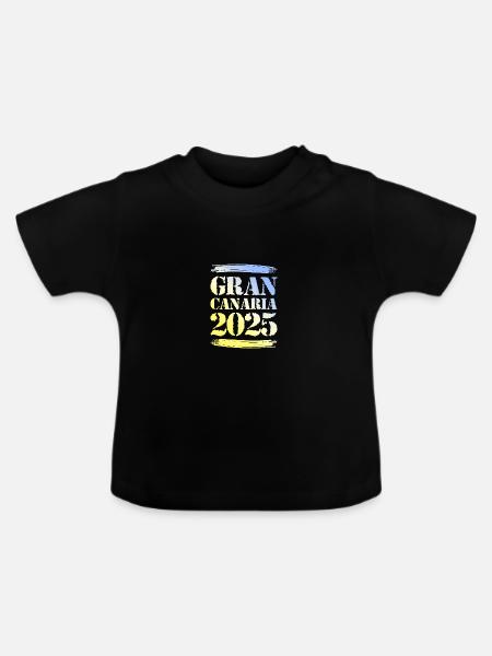 Gran Canaria 2025 - Baby Bio-T-Shirt mit Rundhals - Schwarz