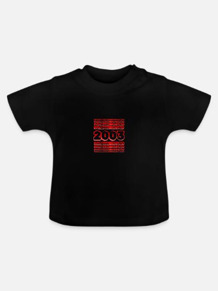Jahr 2003 - Baby Bio-T-Shirt mit Rundhals - Schwarz