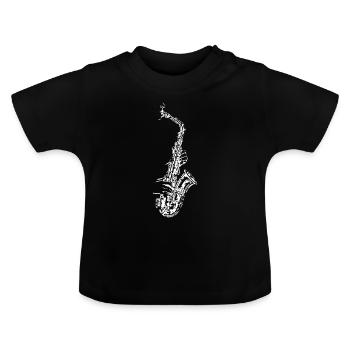 Saxophone saxophoniste saxophone - T-shirt bio col rond Bébé - noir - Devant