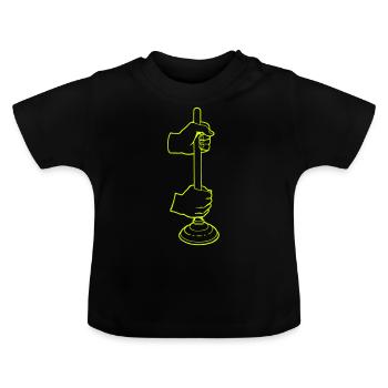 wc klo pümpel abfluss beruf - Baby Bio-T-Shirt mit Rundhals - Schwarz - Vorne