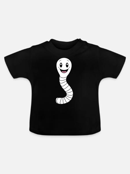 Regenwurm - Baby Bio-T-Shirt mit Rundhals - Schwarz